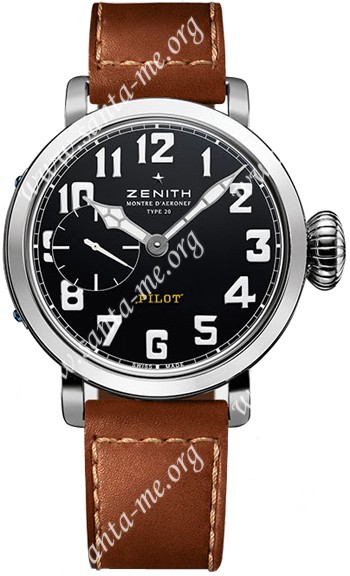 Zenith 40mm Pilot Montre d Aeronef Zenith Type 20 Mens Wristwatch 03.1930.681-21.C723